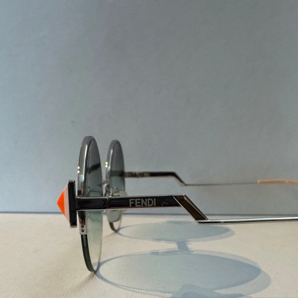 Fendi Round Gradient Sunglasses with Orange Accents - Picture 3 of 8